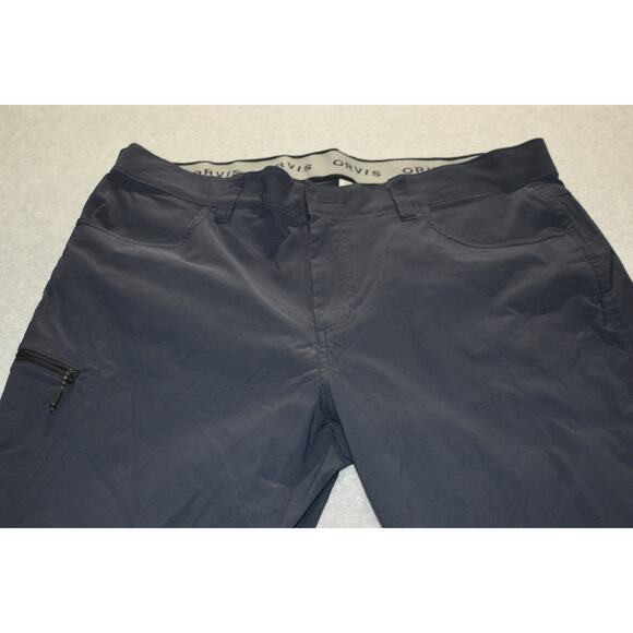 Orvis Fishing Tech Pants Mens Size 38 x 30 Stretch Nylon Blend Blue Zip Cargo - Picture 3 of 7